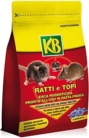 KB RATTI E TOPI ESCA RODENTICIDA PRONTA ALL'USO IN PASTA FRESCA GR 150