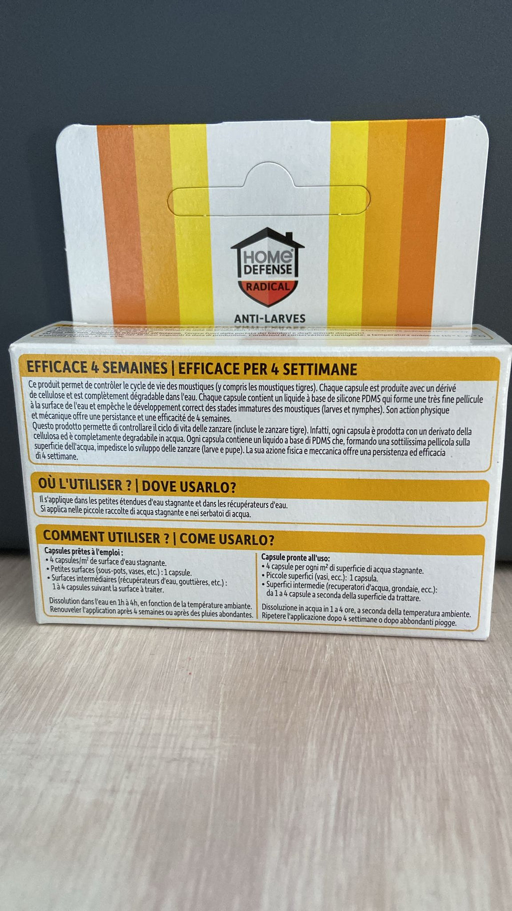 Anti-larve di zanzara Home defense radical 30 capsule-Impedisce sviluppo zanzare