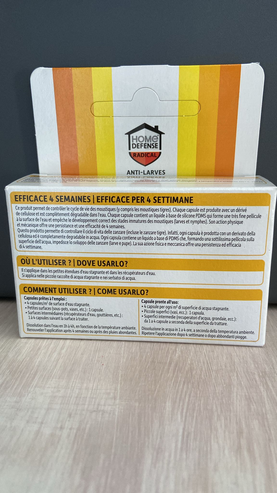 Anti-larve di zanzara Home defense radical 30 capsule-Impedisce sviluppo zanzare