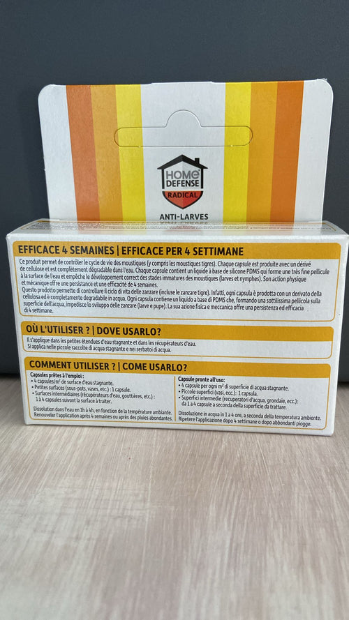 Anti-larve di zanzara Home defense radical 30 capsule-Impedisce sviluppo zanzare