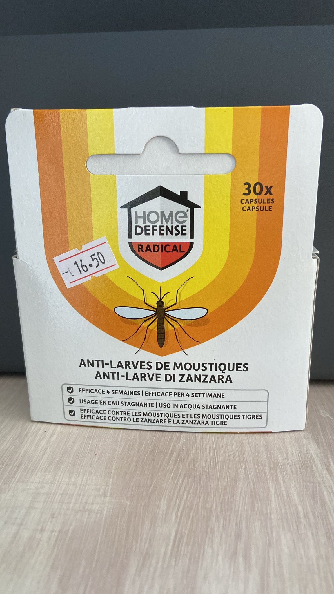Anti-larve di zanzara Home defense radical 30 capsule-Impedisce sviluppo zanzare