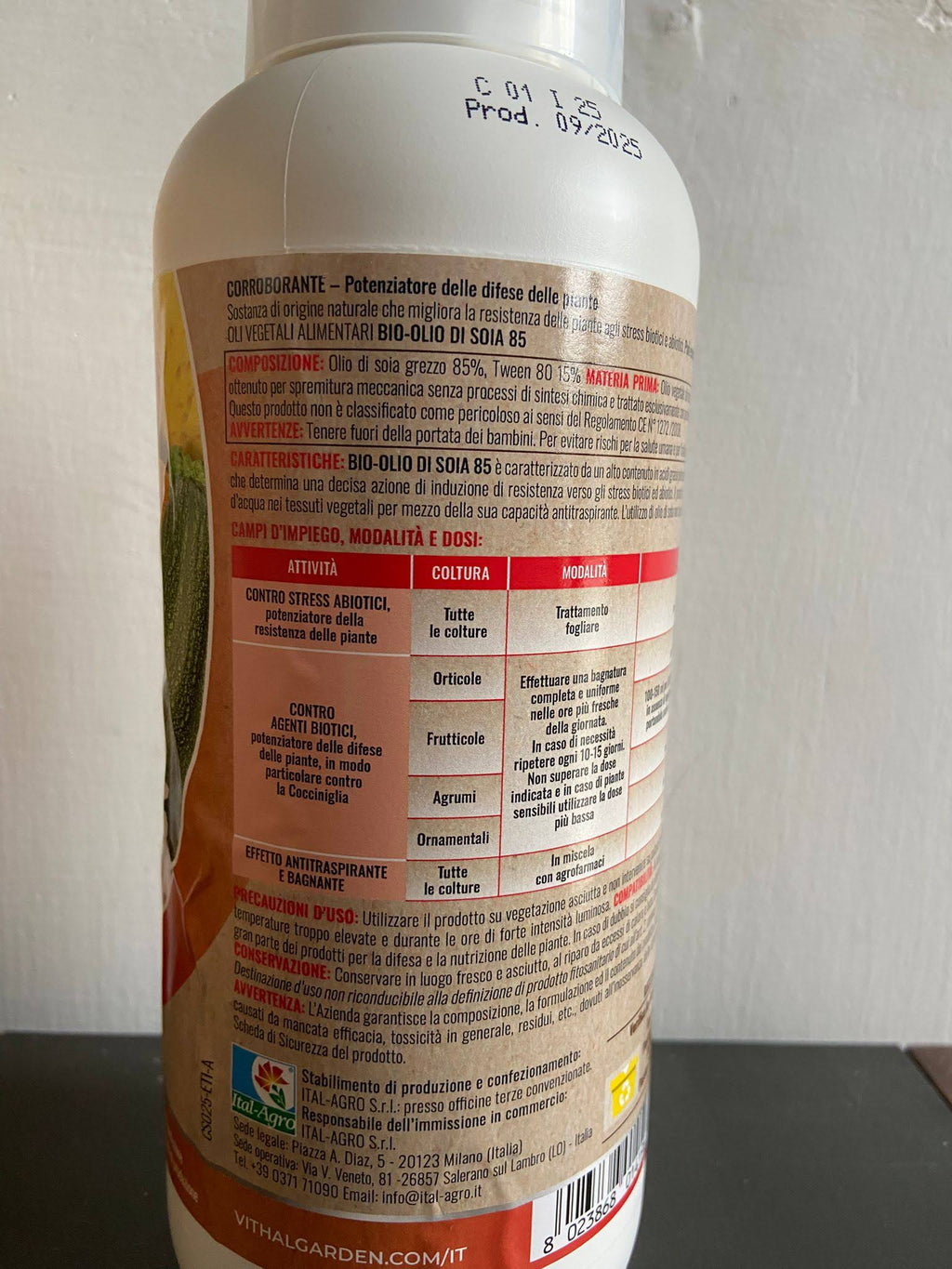 Bio Olio di soia 85 corroborante Vithal Bio