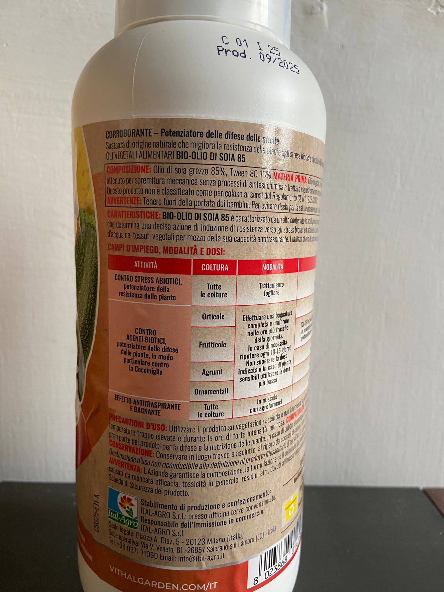 Bio Olio di soia 85 corroborante Vithal Bio