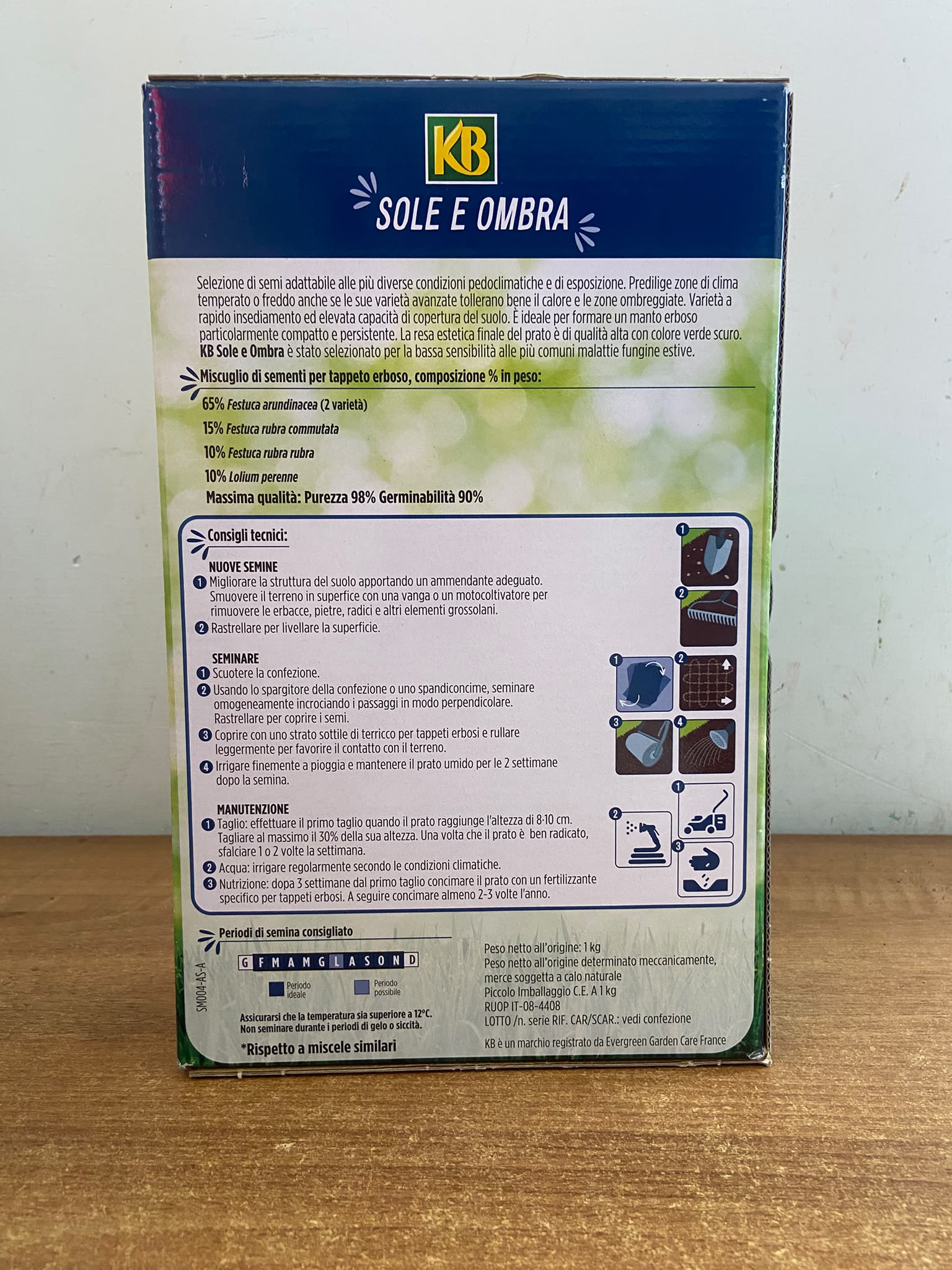 KB Sole e Ombra – Semi per prato adattabili a sole e zone ombreggiate