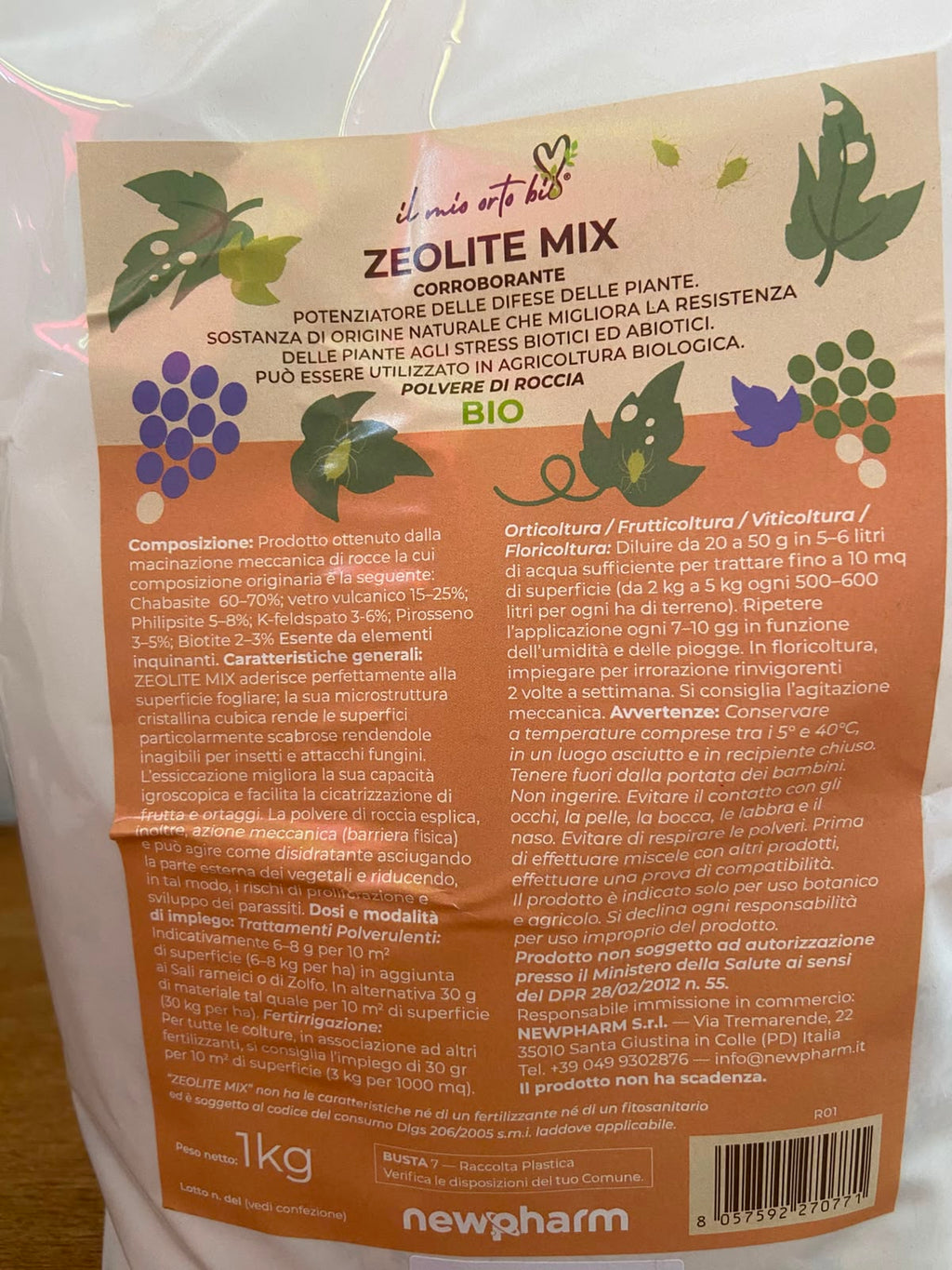 Zeolite Mix Bio 1 kg – Corroborante Naturale in Polvere di Roccia
